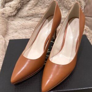 New Cole Haan Idala Pump II Platform British Tanned Leather Neutral Slip On